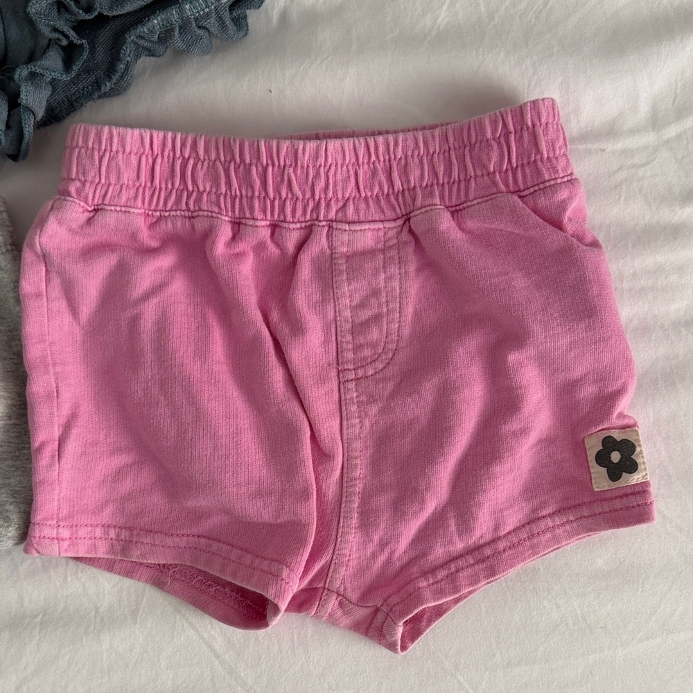 Pink, blue and Gray Kids Shorts 6-9 months - Picture 2 of 8